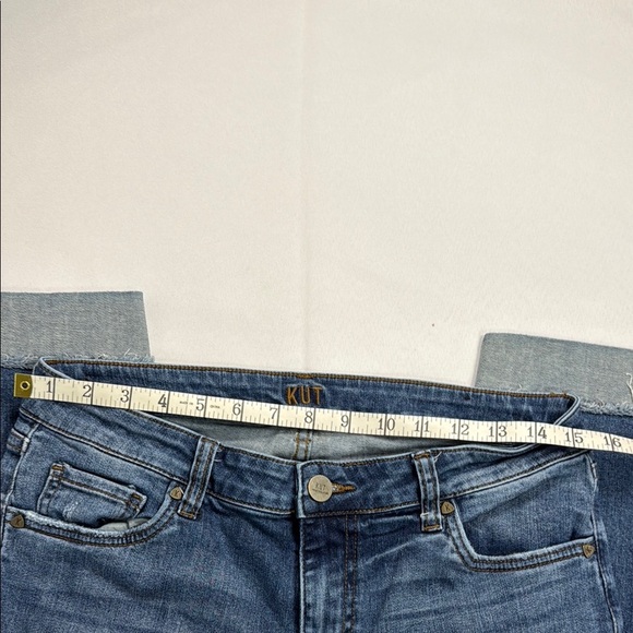 Kut from the Kloth Blue Boyfriend Jeans with Rolled Hems - Picture 5 of 8
